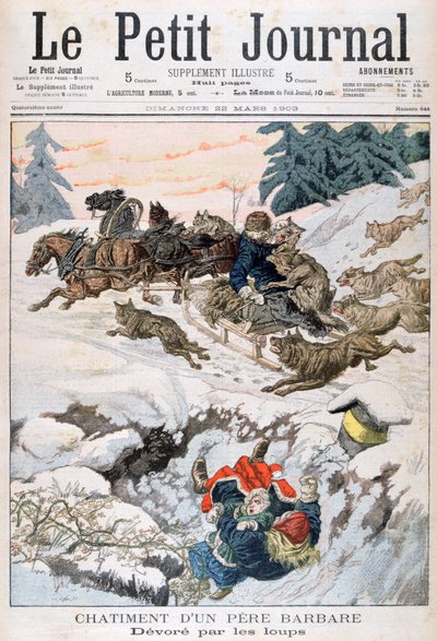 ロシア、オオカミの攻撃、1903 作： Unbekannt