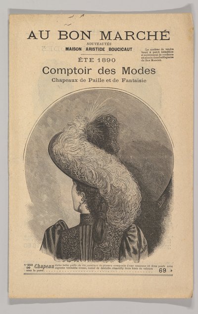 Au Bon Marché-Comptoir des Modes、派手な麦わら帽子、1890 年夏、1890 年。 作： Unbekannt