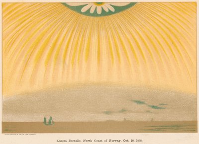 1868年10月10日、1906年、ノルウェー北部から観測されたAurora Borealisまたはオーロラ 作： Unbekannt