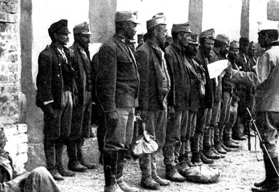 オーストリア軍、射撃せず降伏、1914年 作： Unbekannt