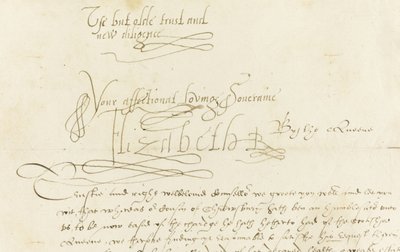 エリザベス1世からスコットランドの女王メアリーへの直筆の手紙、1584 作： Unbekannt