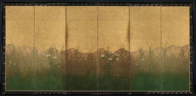 武蔵野平野の満月の秋の夜、1600年代初頭。 作： Unbekannt