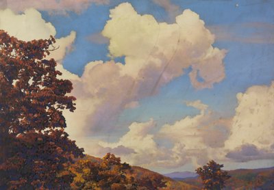 秋の山の風景、nd 作： Unbekannt