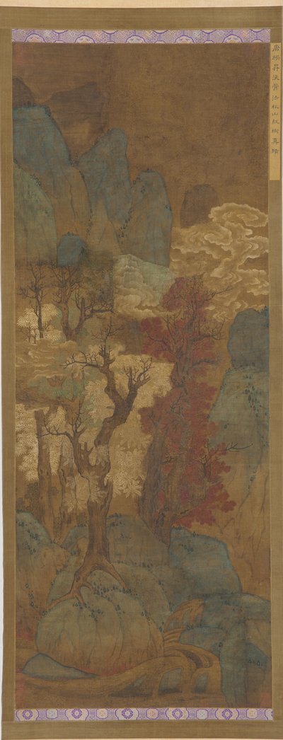 山峡の紅葉、明王朝、1368-1644。 作： Unbekannt