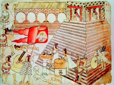 征服者からテノチティトランの神殿を守るアステカの戦士、1519-1521 作： Unbekannt