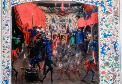 燃える男のボール、1393年。c1470 作： Unbekannt