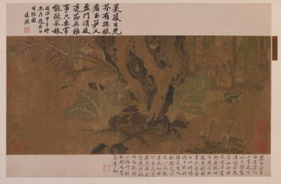 竹、蛙、昆虫、明代、1368～1644年。 作： Unbekannt