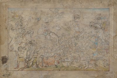 デヴィ・マハトミーの戦いの場面 18世紀後半 作： Unbekannt