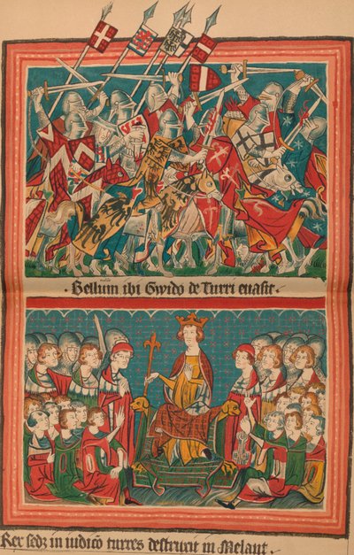 ヘンリー7世の戦いと司法裁判所、ローマへの行進：コーデックスバルドゥイネウスのページ、 作： Unbekannt