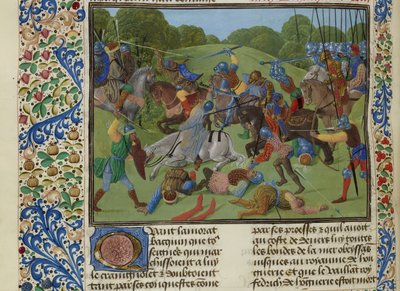 スルタン ムラド 1 世の下のトルコ人とセルビア人の間の戦い、1470 年から 1475 年頃。 作： Unbekannt