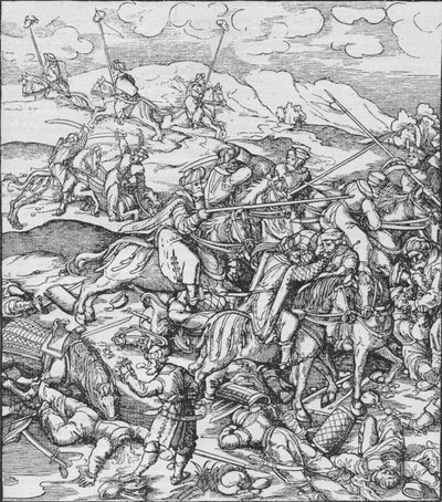 ティムールとトルコ人のモンゴル人の間の戦い、c1400 1908 作： Unbekannt