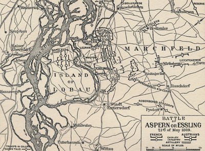 アスペルンまたはエスリングの戦い、1809年5月21日、1896年 作： Unbekannt