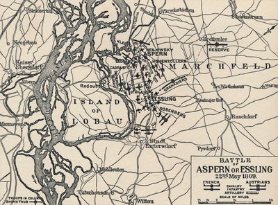 アスペルンまたはエスリングの戦い、1809年5月22日、1896年 作： Unbekannt