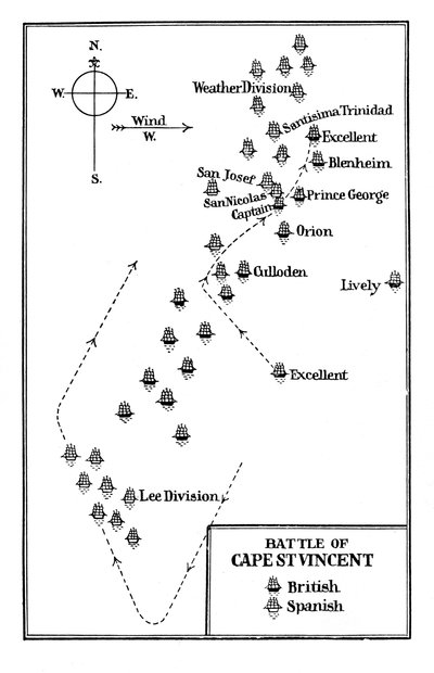 セントビンセント岬の戦い、1797 作： Unbekannt