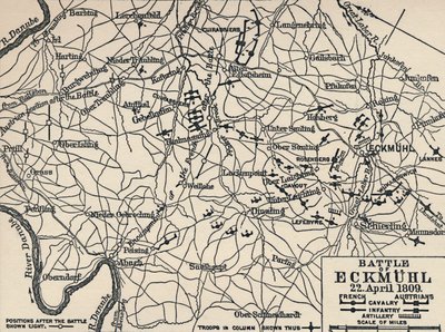 エックミュールの戦い、1809年4月22日、1896年。 作： Unbekannt