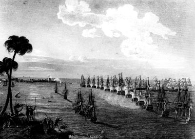 ナイルの戦い、1798年8月1日、19世紀 作： Unbekannt