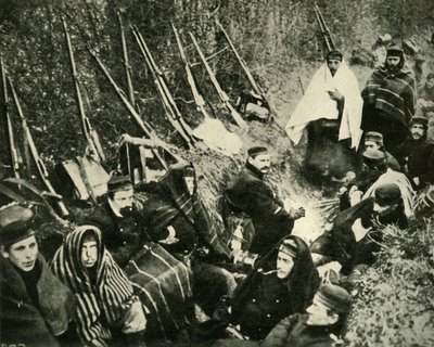 塹壕のベルギー兵、第一次世界大戦、1914年、1920年。 作： Unbekannt