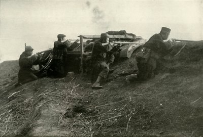 1919年、テルモンデで川を保持するベルギー人。 作： Unbekannt