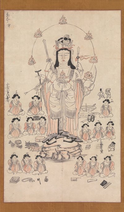 弁財天と十五侍、13世紀。 作： Unbekannt