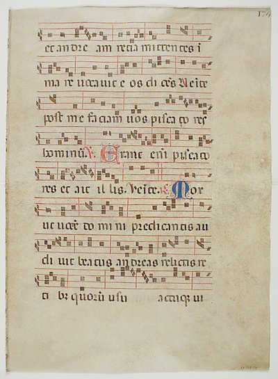 Antiphonary、イタリア語、14 世紀の Bifolium。 作： Unbekannt