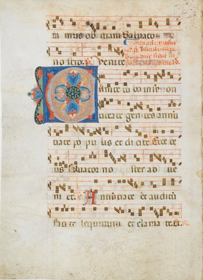 Antiphonaryからの頭文字Cを持つBifolium、ca。 1320年。 作： Unbekannt