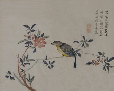 開花枝の鳥、19 世紀。 作： Unbekannt