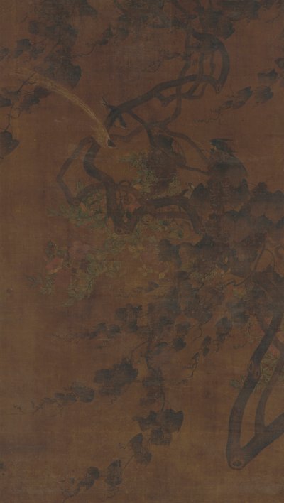 鳥、ブドウ、花、明王朝、1368-1644。 作： Unbekannt
