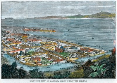 マニラ、ルソン島、フィリピン諸島、c1880の鳥瞰図 作： Unbekannt