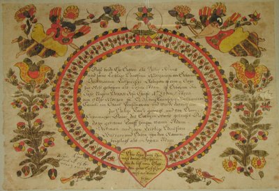 出生および洗礼証明書、1784 年。 作： Unbekannt