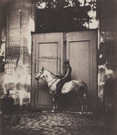 戸口の前の黒い騎士、c。 1855。 作： Unbekannt