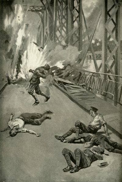 1919年、ソワソンでアイネを渡る橋を爆破する。 作： Unbekannt