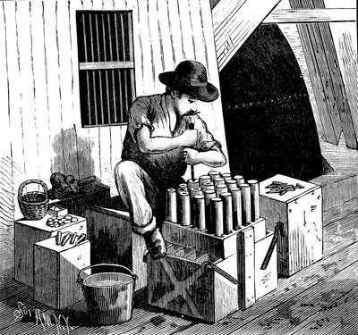 フラッドロックの爆破、1885年 作： Unbekannt