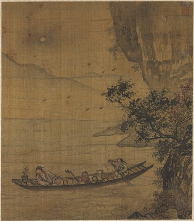 月明かりの下でボート遊び、1600年代。 作： Unbekannt