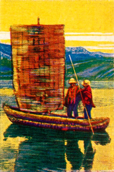 葦で作られたボリビアの帆船、c1928。 作： Unbekannt