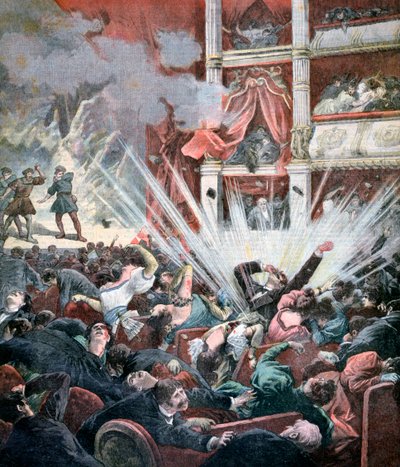 1893年バルセロナのリセオ劇場での爆弾爆発 作： Unbekannt