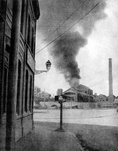 1915年のドイツ、パドカレ、ドイツ人による地雷の爆撃 作： Unbekannt