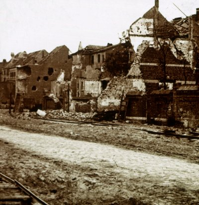 爆破された建物、ニーウポールト、フランダース、ベルギー、c1914-c1918 作： Unbekannt