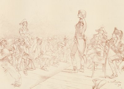 コルシカ島のジャコバンクラブに取り組むボナパルト、c1789、1896 作： Unbekannt