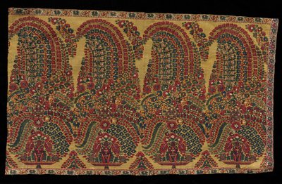 ショールのボーダーフラグメント、1800年代初頭。 作： Unbekannt