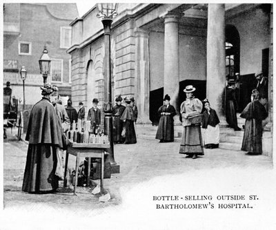 セントバーソロミュー病院、ロンドン、c1903 1903の外で販売するボトル 作： Unbekannt
