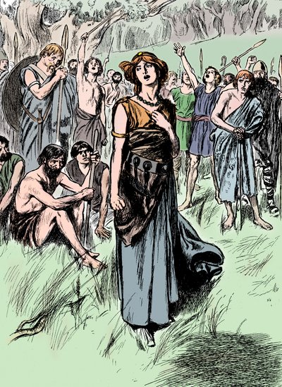 Boudicca Boadicea 1世紀イギリスのイケニの女王、部隊を結集、c1900 作： Unbekannt