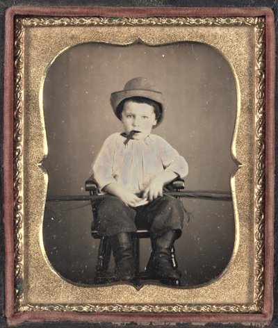 葉巻の少年、1855年頃。 作： Unbekannt