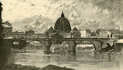 聖アンジェロ橋、ローマ、1890。 作： Unbekannt