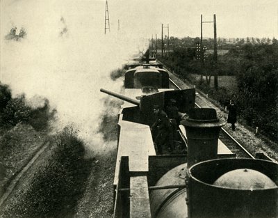イギリス海軍の装甲列車、第一次世界大戦、1914年、c1920。 作： Unbekannt