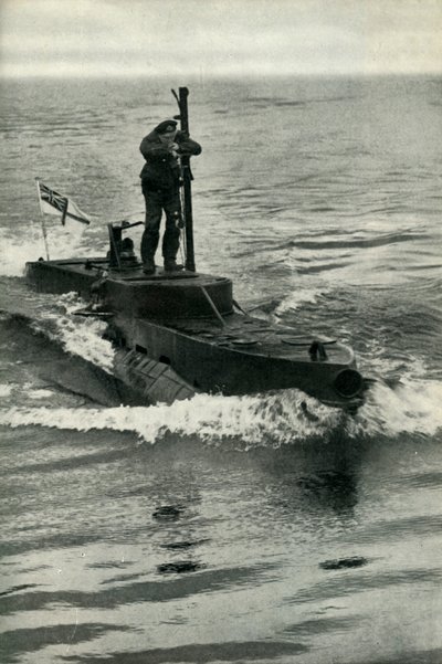 イギリスのXクラフトミゼット潜水艦、第二次世界大戦、1945年。 作： Unbekannt