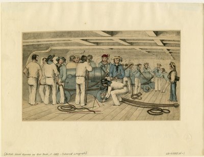 ガンデッキのイギリス海軍砲手、c。 1850 作： Unbekannt