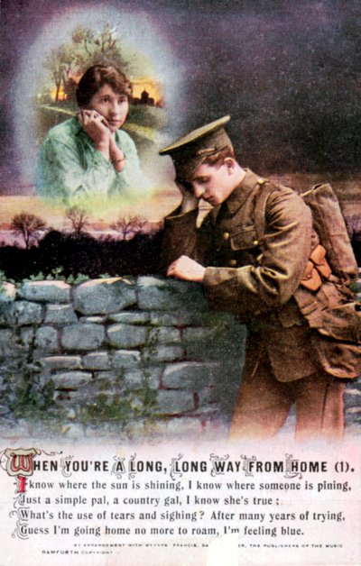 英国の兵士が自宅で祖国の恋人、第一次世界大戦、1914-1918を夢見ていた 作： Unbekannt