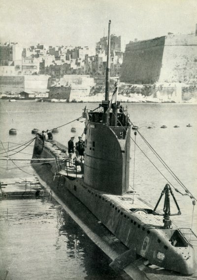 マルタのイギリス潜水艦、第二次世界大戦、1945年。 作： Unbekannt