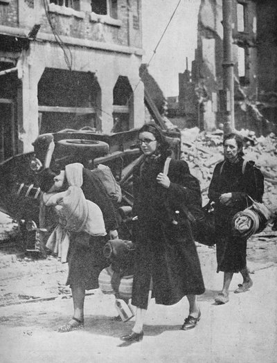 1940年、1940年に難民が街を離れるにつれ、イギリス軍はルーヴァンに留まる 作： Unbekannt