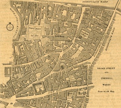 ブロードストリートとコーンヒルワード、1897年。 作： Unbekannt